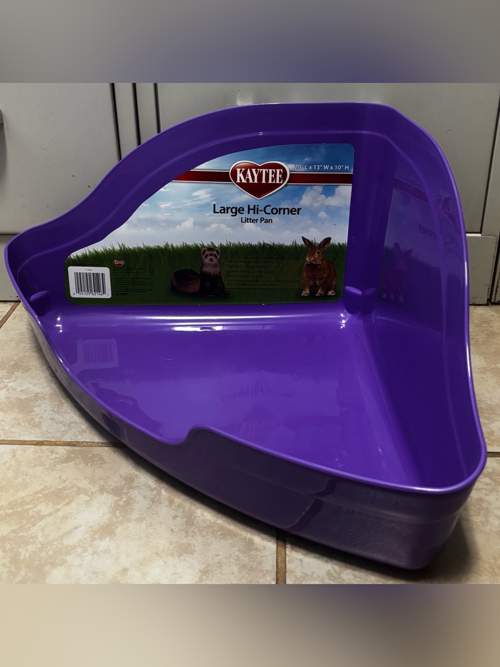 Kaytee Small Animal Large Purple Hi-Corner Litter Pan